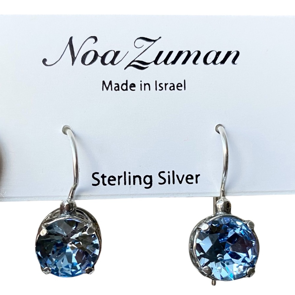 Noa Zuman sterling silver blue circular dangle earrings